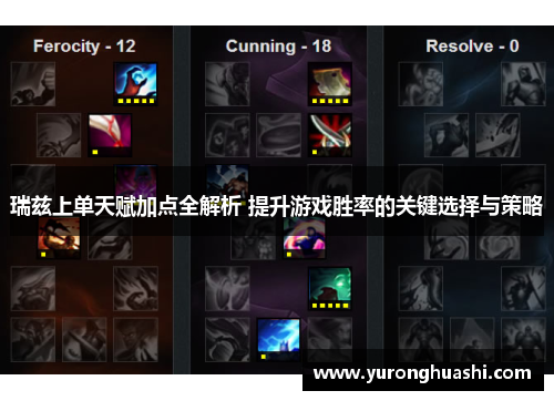 瑞兹上单天赋加点全解析 提升游戏胜率的关键选择与策略